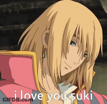 Cartoon Character Saying I Love You Suki In Pink Jacket GIF