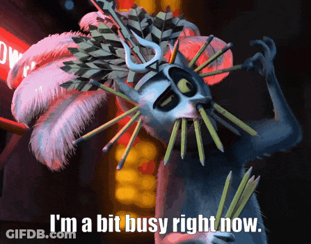 Cartoon Character Saying I'm A Bit Busy Right Now GIF