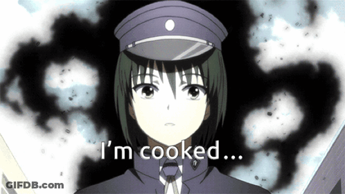 Cartoon Character Saying I'm Cooked GIF