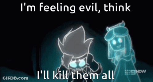 Cartoon Character Saying I'm Feeling Evil GIF