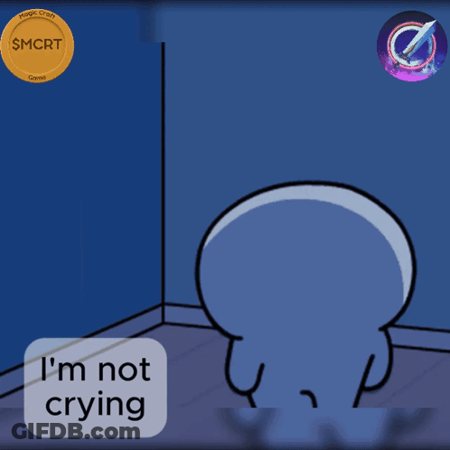 Cartoon Character Saying I'm Not Crying In Front Of $ MCRT Coin GIF