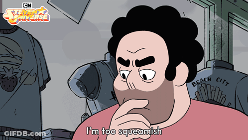 Cartoon Character Saying I'm Too Squeamish Beach City Shirt GIF