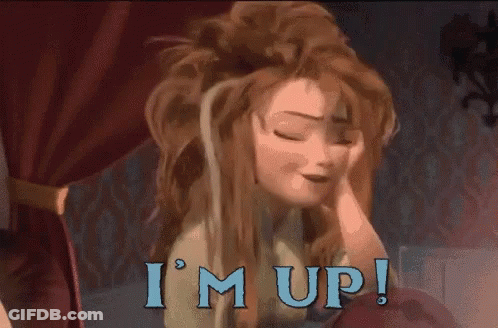 Cartoon Character Saying I'm Up In Blue GIF
