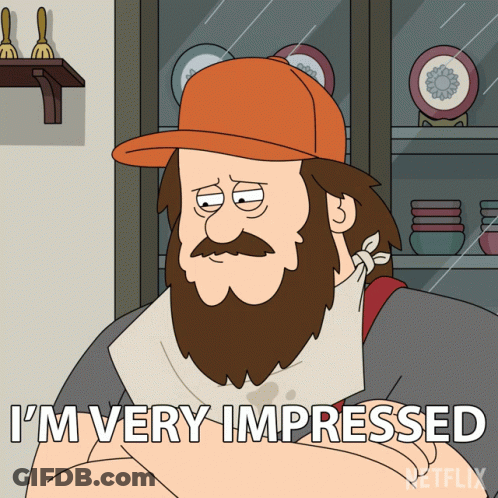 Cartoon Character Saying I'm Very Impressed GIF
