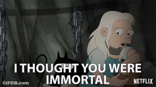 Cartoon Character Saying I Thought You Were Immortal Cave GIF