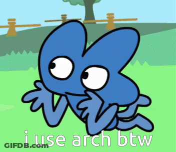 Cartoon Character Saying I Use Arch Btw GIF