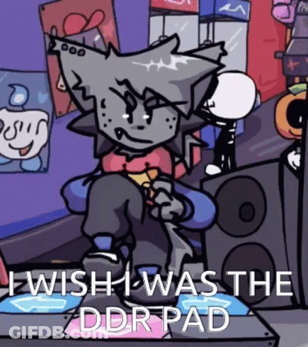 Cartoon Character Saying I Wish I Was The DDR Pad GIF