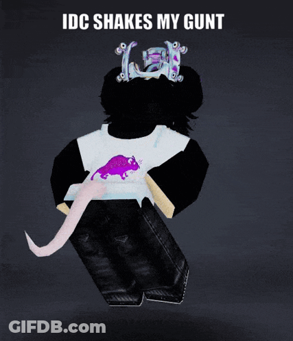 Cartoon Character Saying Idc Shakes My Gunt GIF