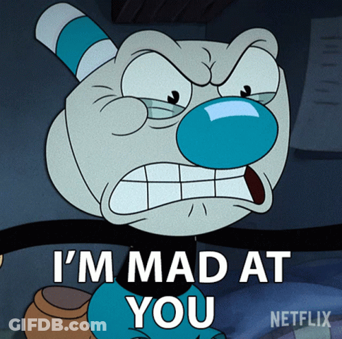 Cartoon Character Saying Im Mad At You GIF