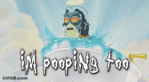Cartoon Character Saying Im Pooping Too GIF