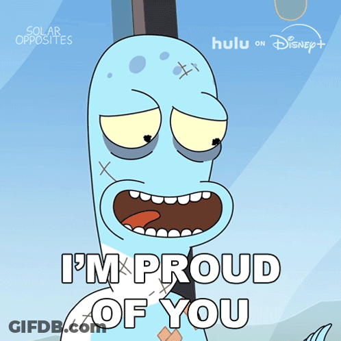 Cartoon Character Saying Im Proud Of You GIF