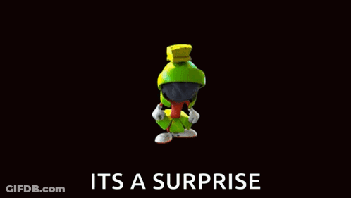 Cartoon Character Saying It's A Surprise GIF