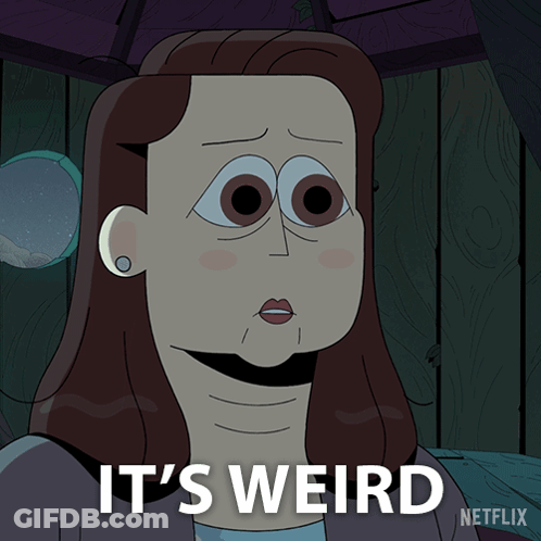 Cartoon Character Saying It's Weird On Netflix GIF