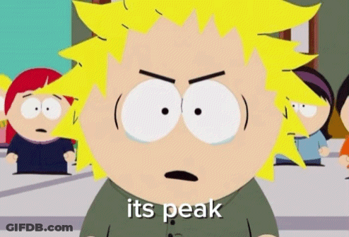 Cartoon Character Saying Its Peak To Children GIF