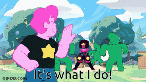 Cartoon Character Saying Its What I Do In Front Of Green Monsters GIF