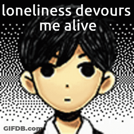 Cartoon Character Saying Loneliness Devours Me Alive GIF