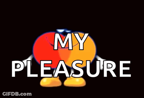 Cartoon Character Saying My Pleasure GIF