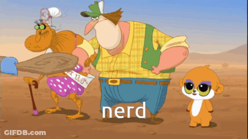 Cartoon Character Saying Nerd GIF