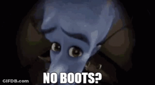 Cartoon Character Saying No Boots GIF