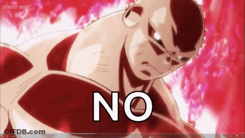 Cartoon Character Saying No On Red Background GIF