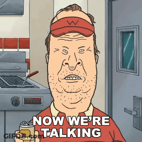 Cartoon Character Saying Now We're Talking By Fryer GIF