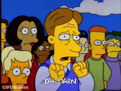 Cartoon Character Saying Oh Darn To Group GIF