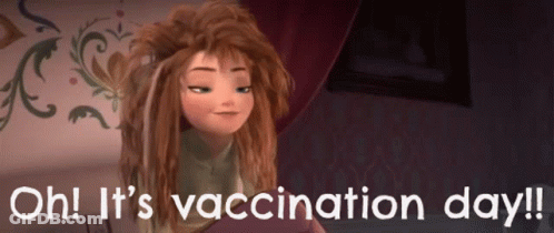 Cartoon Character Saying Oh It's Vaccination Day GIF