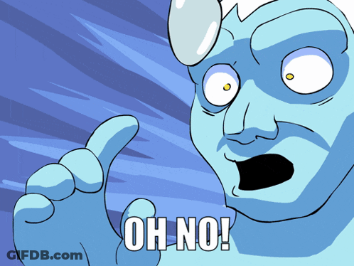 Cartoon Character Saying Oh No Blue Background GIF