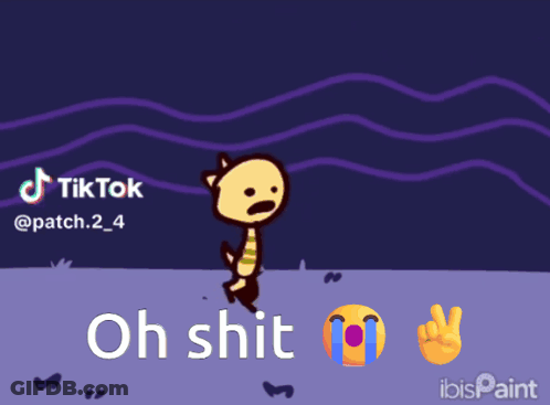 Cartoon Character Saying Oh Shit With Peace Sign GIF
