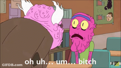 Cartoon Character Saying Oh Uh Um Bitch In Classroom GIF