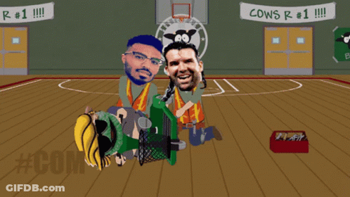 Cartoon Character Saying Oh Yeah Nice In Front Of Basketball Court GIF