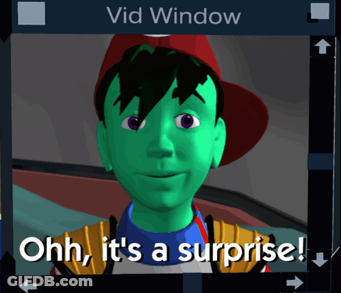 Cartoon Character Saying Ohh It's A Surprise GIF