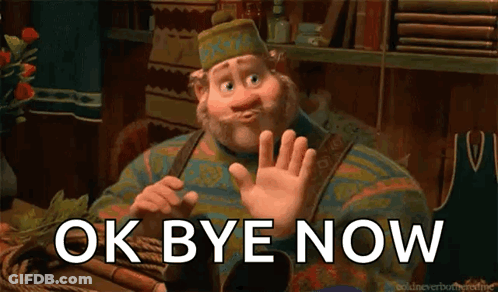 Cartoon Character Saying Ok Bye Now GIF