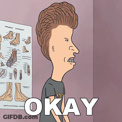 Cartoon Character Saying Okay In Front Of Foot Diagram GIF