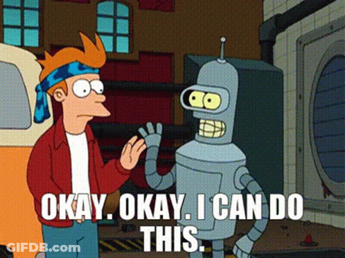 Cartoon Character Saying Okay Next To Robot GIF