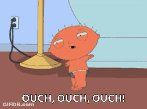 Cartoon Character Saying Ouch GIF
