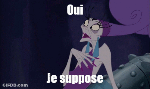 Cartoon Character Saying Oui Je Suppose GIF
