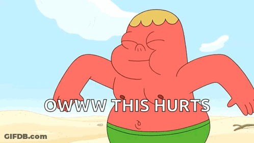 Cartoon Character Saying Oww This Hurts GIF