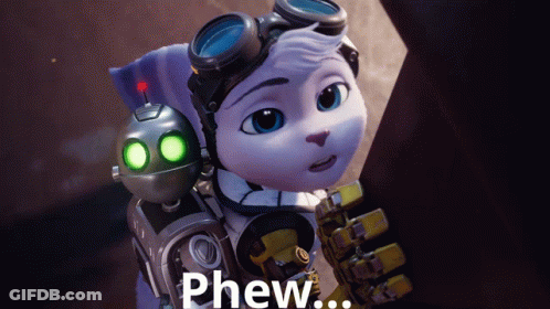 Cartoon Character Saying Phew GIF
