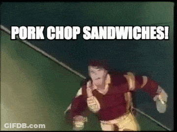 Cartoon Character Saying Pork Chop Sandwiches GIF