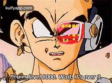 Cartoon Character Saying Power Level 8000 Wait It's Over 9 GIF