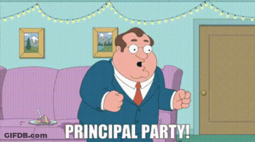 Cartoon Character Saying Principal Party GIF