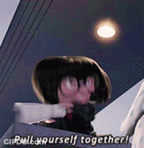 Cartoon Character Saying Pull Yourself Together GIF