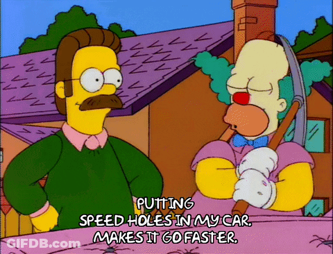Cartoon Character Saying Putting Speed Holes In My Car GIF