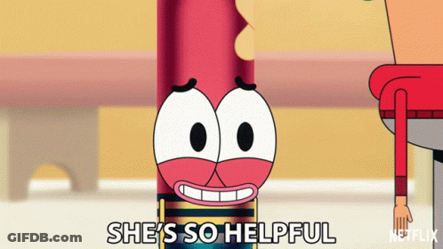 Cartoon Character Saying She's So Helpful GIF