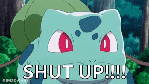 Cartoon Character Saying Shut Up In Forest GIF