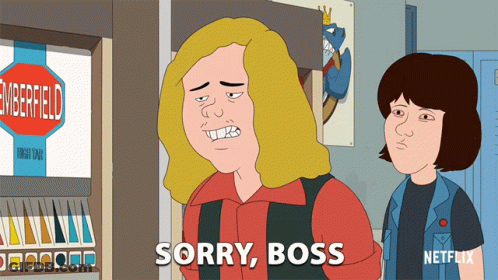 Cartoon Character Saying Sorry Boss GIF