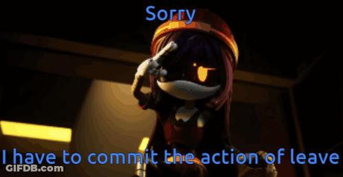 Cartoon Character Saying Sorry I Have To Leave GIF