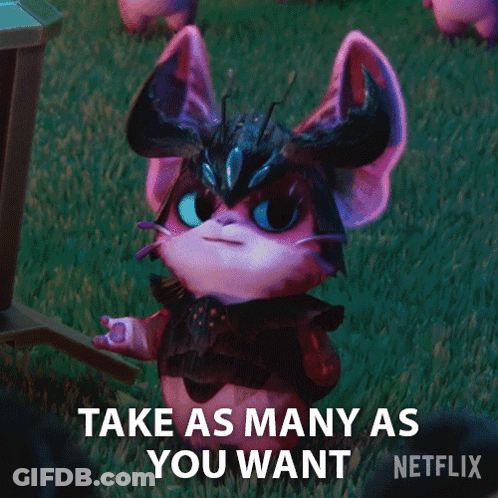 Cartoon Character Saying Take As Many As You Want GIF