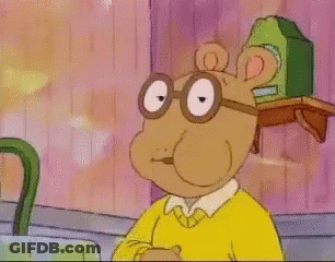 Cartoon Character Saying Tasty Near Green Clock GIF